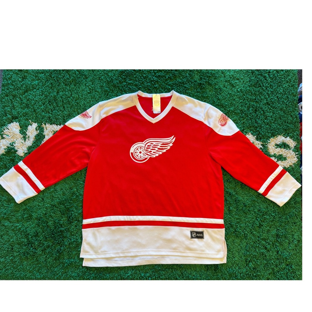 NHL Detroit Red Wings Hockey Jersey Mens 2XL Red New Winged Wheel Logo Mesh